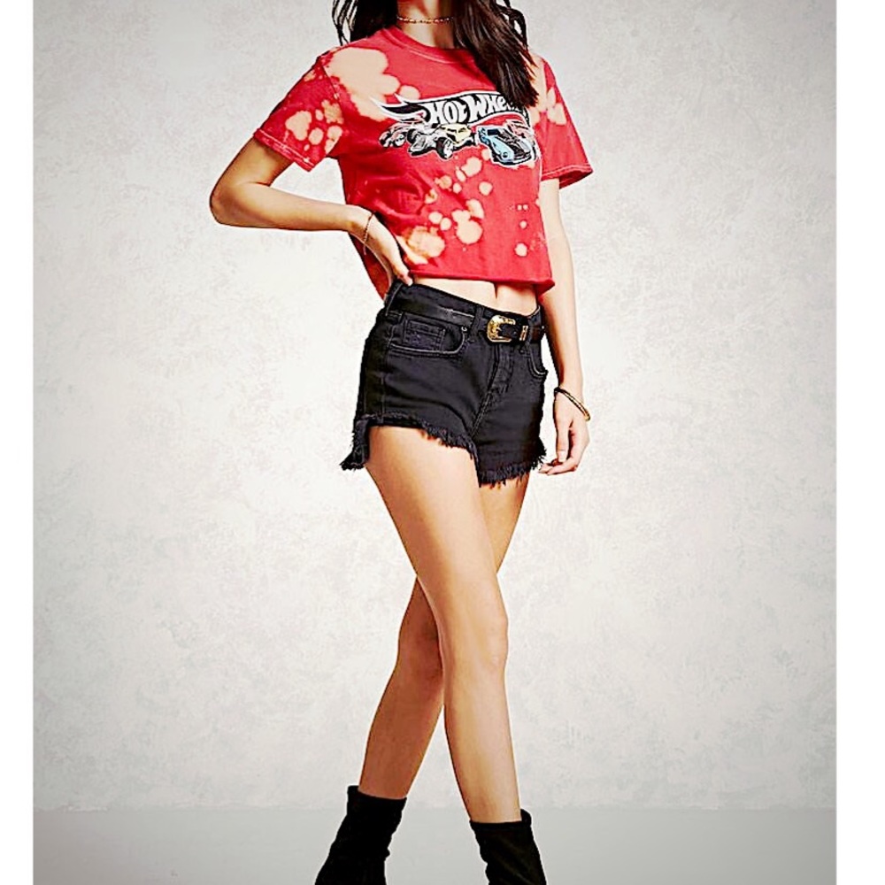Hot Wheels Bleach Dyed Tee in Red